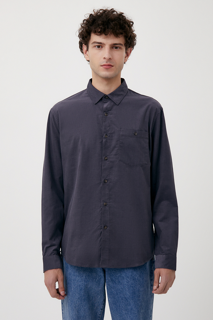 Рубашка мужская Finn Flare FAB21014 серая XL