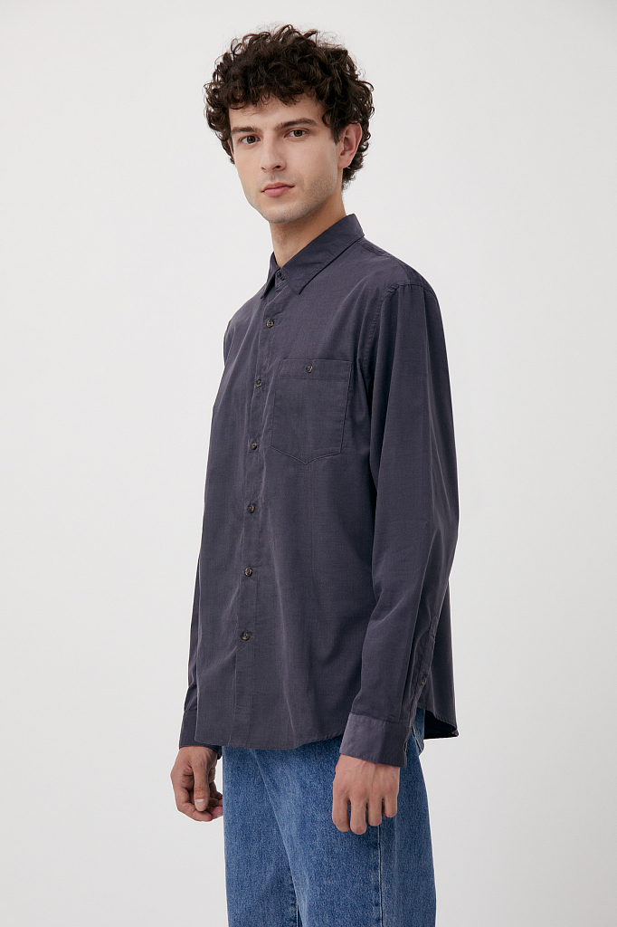 Рубашка мужская Finn Flare FAB21014 серая L