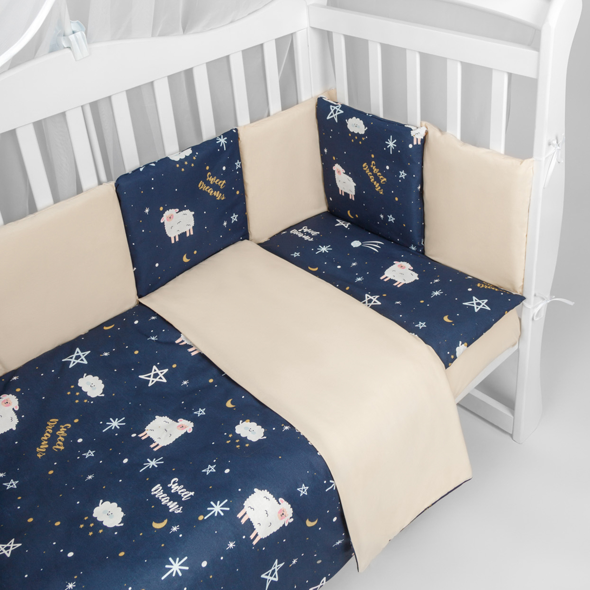 Миниатюра Комплект в кроватку AmaroBaby 15 предметов Premium Galaxy синий №2