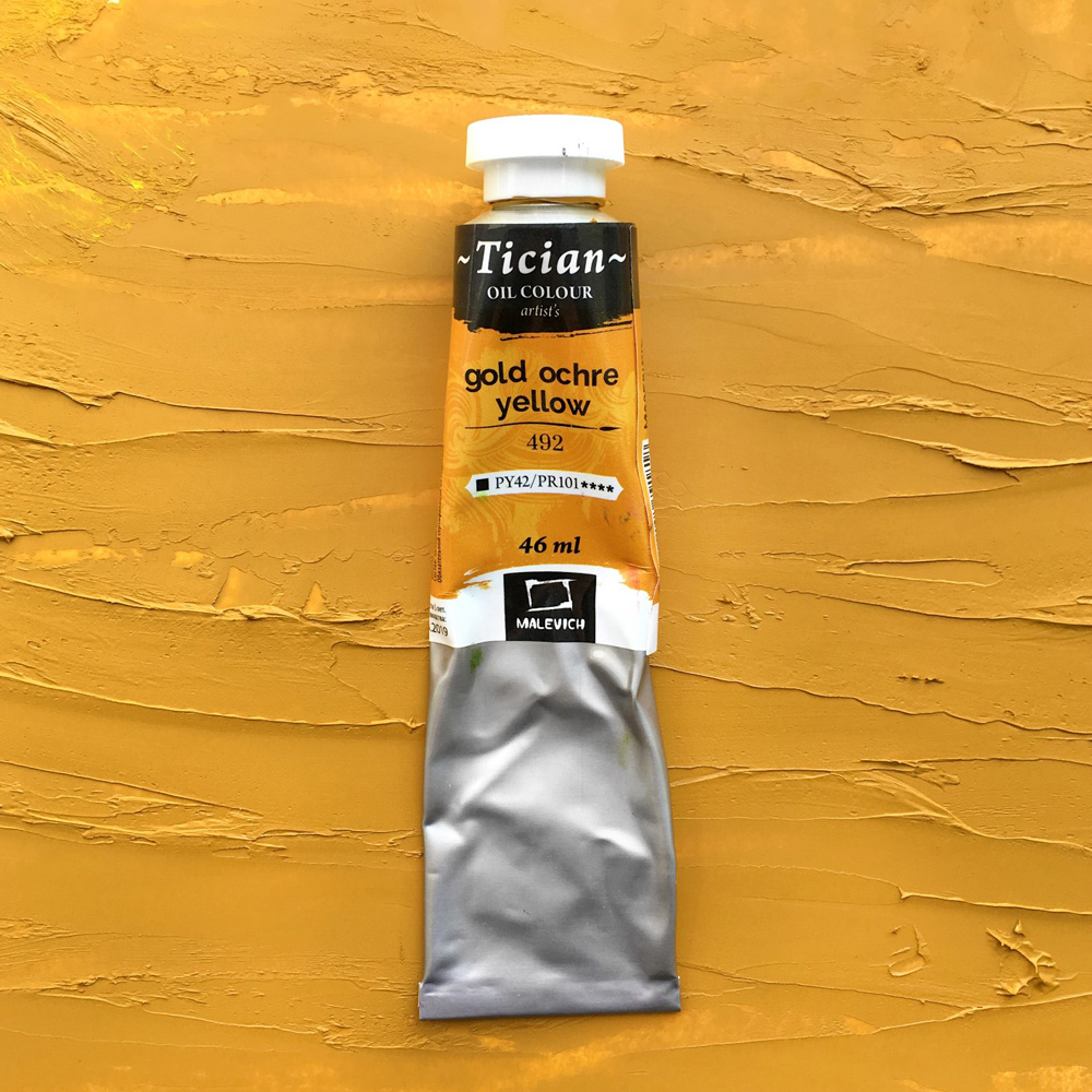 Малевичъ масляная краска жёлтая Tician 46 мл
