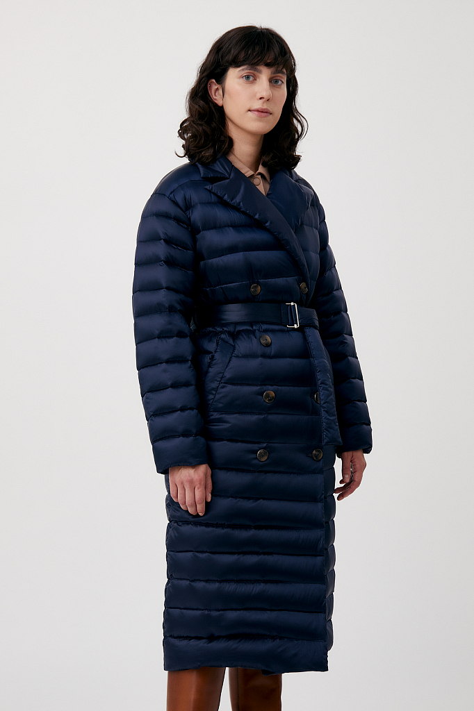Пуховик-пальто женский Finn Flare FAB11063 синий XL