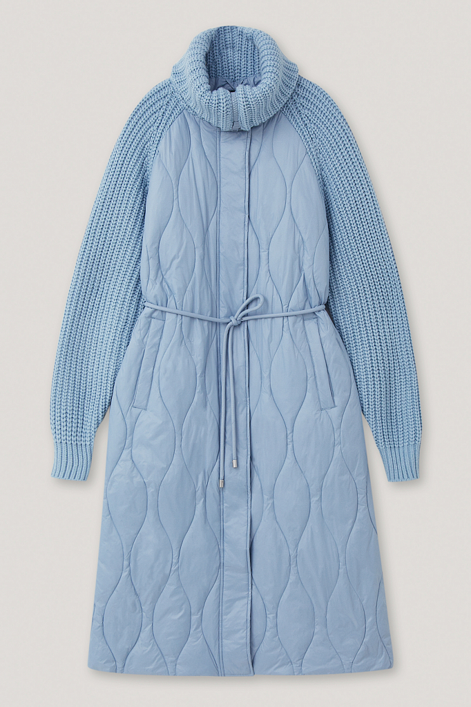 Пальто женское Finn Flare FAB110139 голубое XL