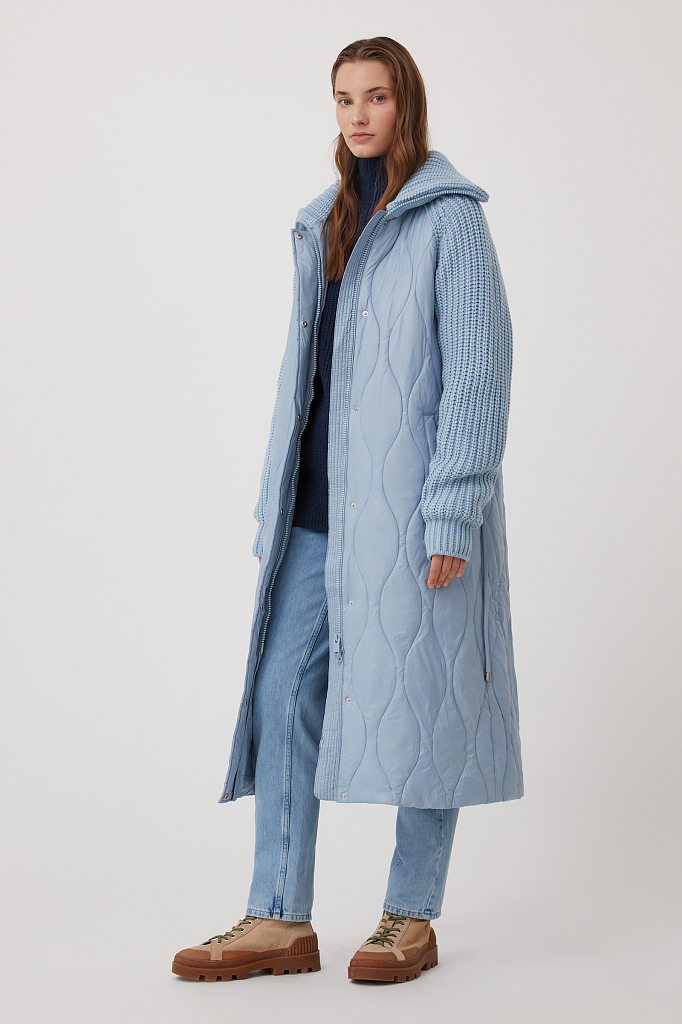 Пальто женское Finn Flare FAB110139 голубое XL