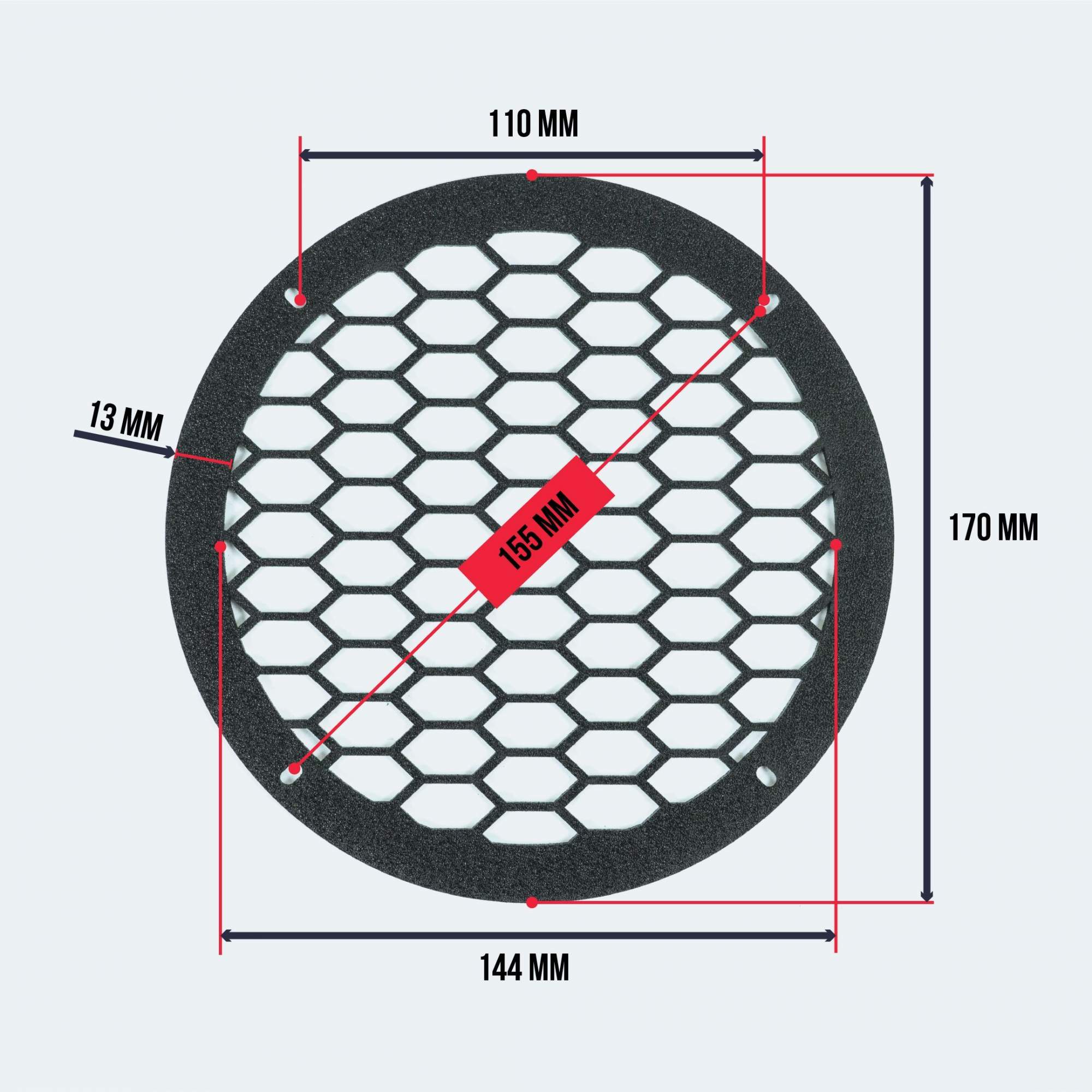 Грили для динамиков, VS AVTO, 16 см Сетка 4 - купить в ООО «ТАРА-БАМ», цена  на Мегамаркет