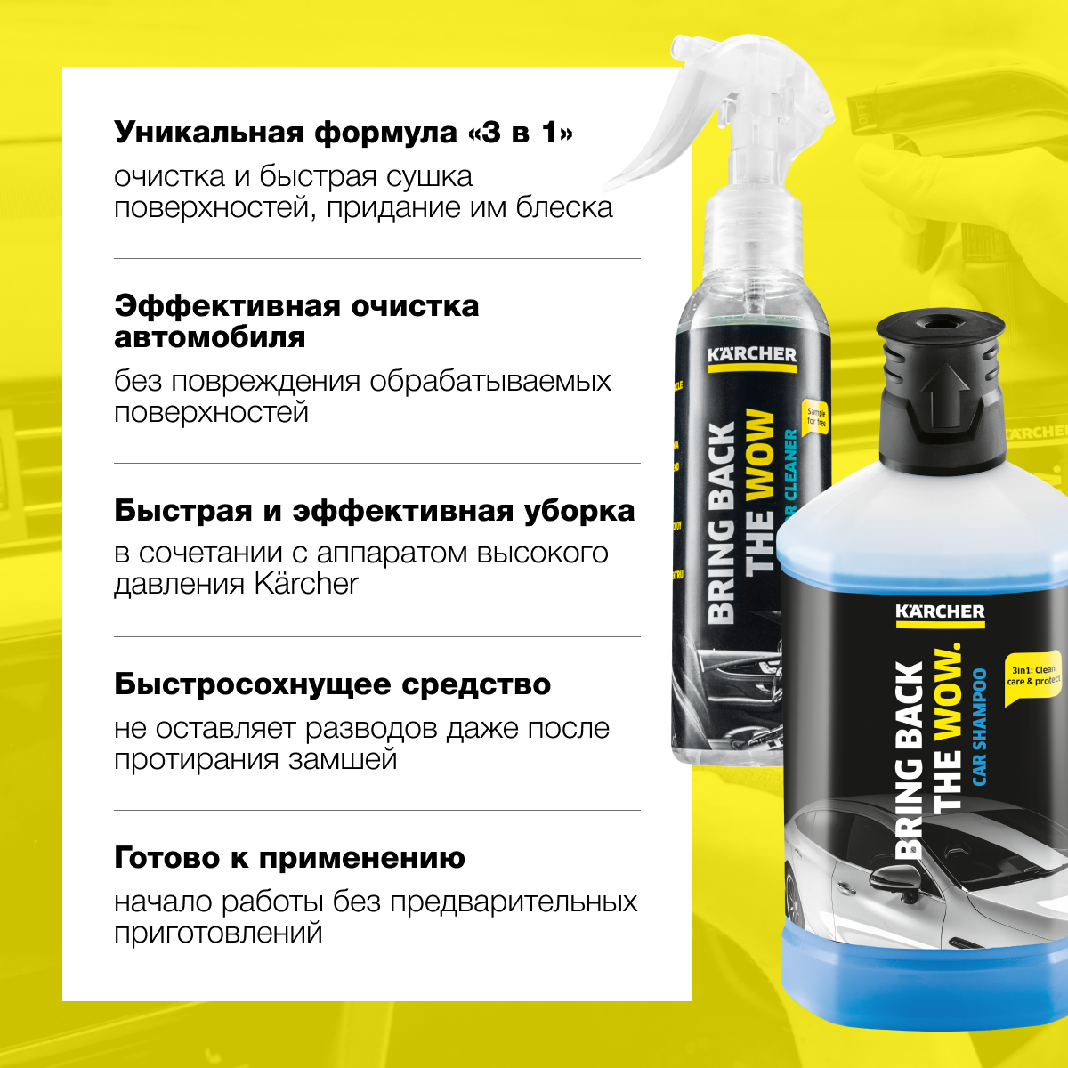 Набор для мойки автомобиля Karcher RM 610 + RM 651 (6.296-169.0) - купить в  Москве, цены на Мегамаркет | 600006937089