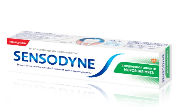 Зубная паста Sensodyne Ежедневная защита. Морозная мята, 75 г - купить в Мегамаркет Москва, цена на Мегамаркет