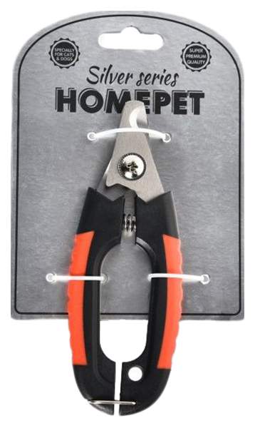 Когтерез-секатор для кошек и собак HOMEPET, черный, оранжевый, 16 х 4,5 см