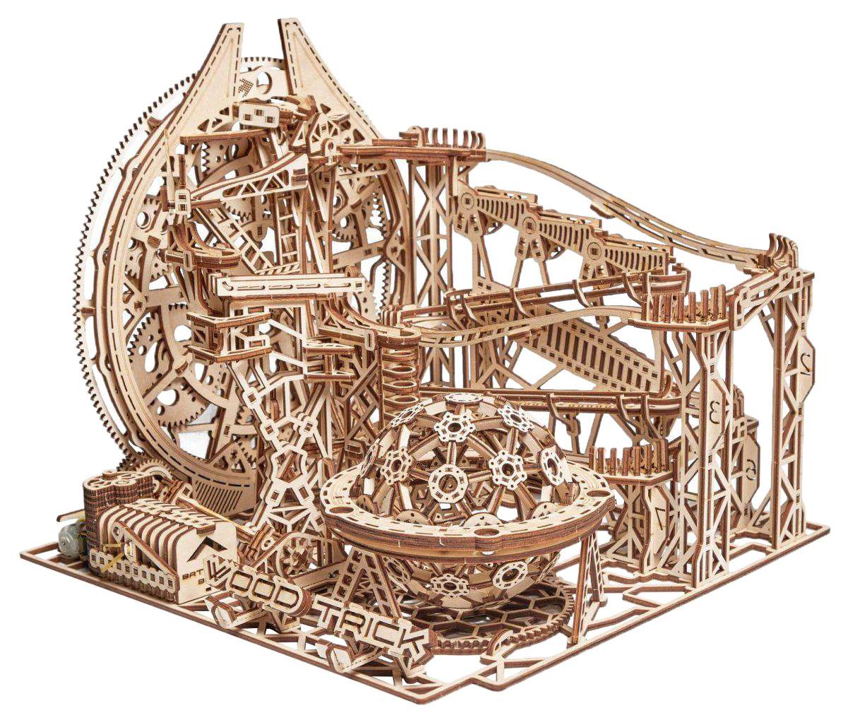 Механическая деревянная сборная модель Wood Trick Бегущий лабиринт. Галактика Марбл