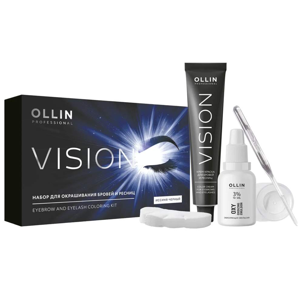 Vision pro отзывы. Крем краска Оллин черный. Палитра Ollin краска для бровей и ресниц. Олин 20 в 1. Ollin professional крем-краска для бровей и ресниц (набор) Vision Set.
