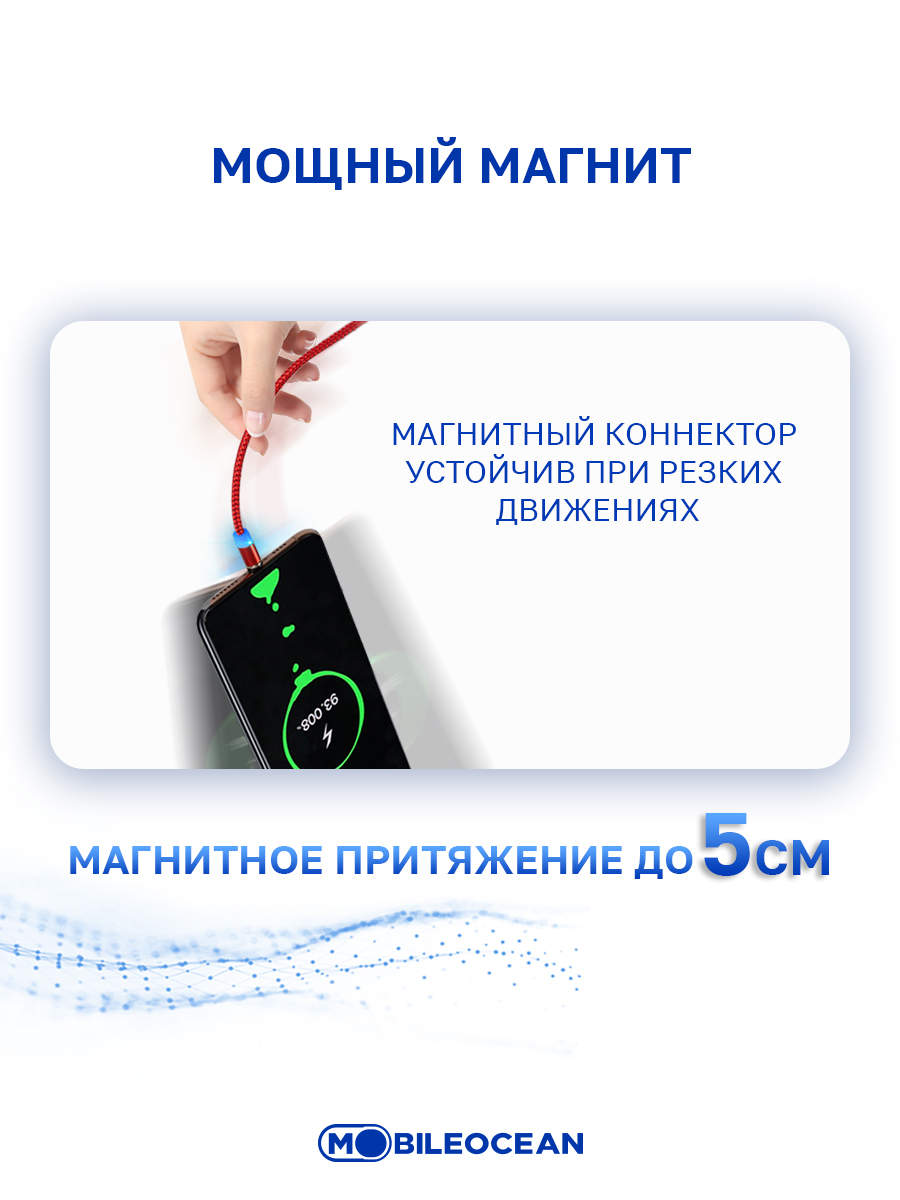 Кабель Mobileocean USB магнитный microUSB с подсветкой, 1м (Red) - отзывы  покупателей на Мегамаркет