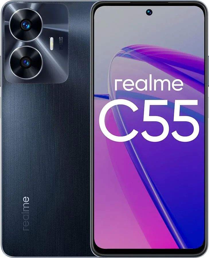 Смартфон Realme RMX3710 C55 128Gb 6Gb черный моноблок, купить в Москве, цены в интернет-магазинах на Мегамаркет