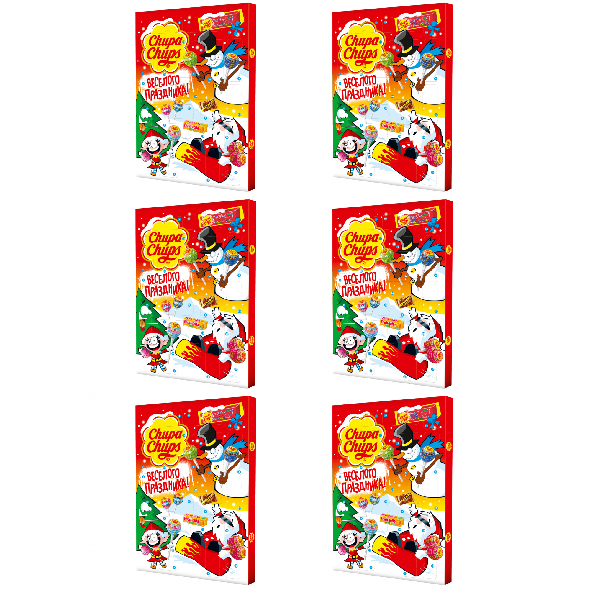 Купить новогодний набор сладостей Chupa Chups Адвент календарь, 6 шт по 197  г, цены на Мегамаркет | Артикул: 600013844296