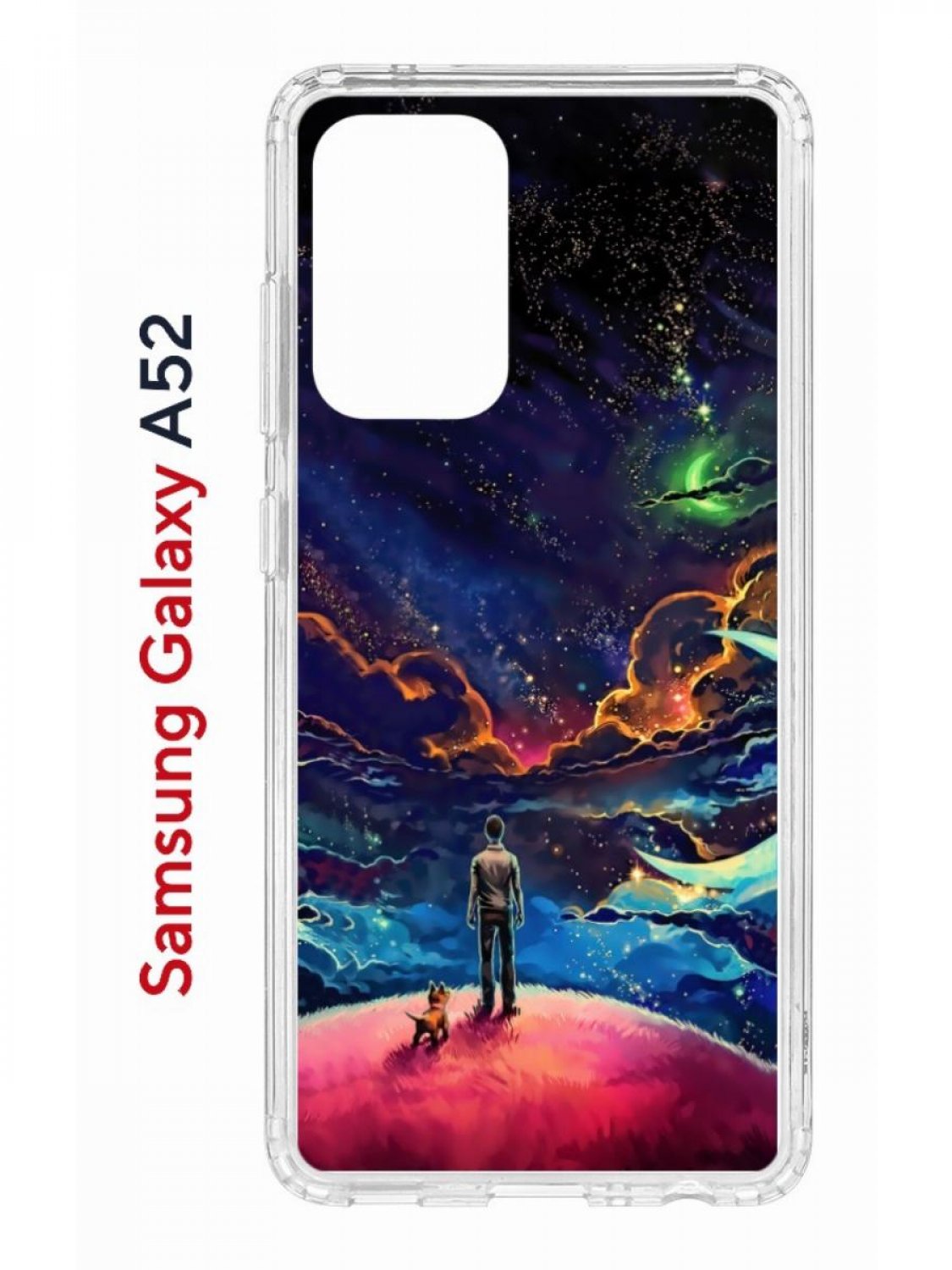 Чехол на Samsung A52 Kruche Print Маленький принц,противоударный бампер,с  защитой камеры - характеристики и описание на Мегамаркет | 600012372629