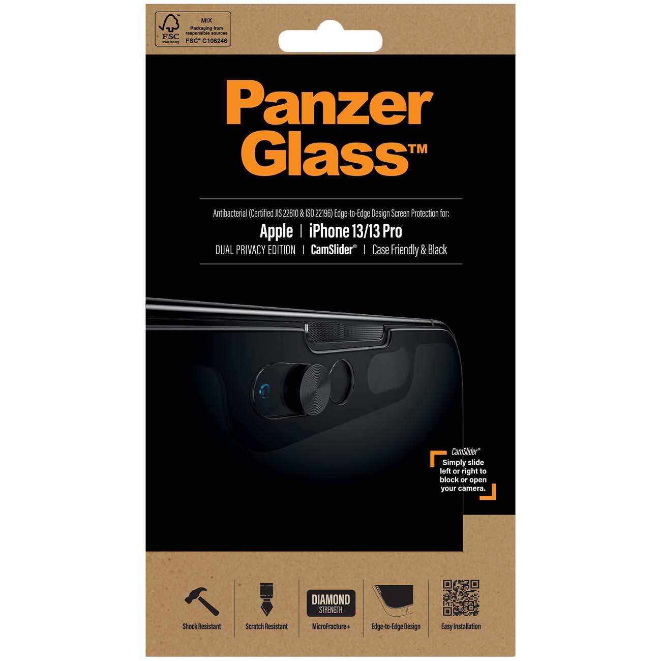 Стекло PanzerGlass для iPhone 13/13 Pro CF Camslider Privacy AB (P2748)