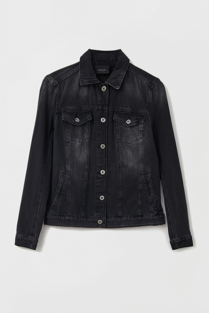 Джинсовая куртка женская Finn Flare FAB15021 черная L