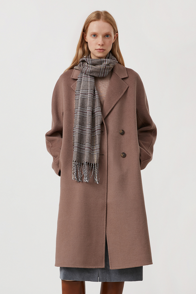 Пальто женское Finn Flare FAB110211 коричневое M