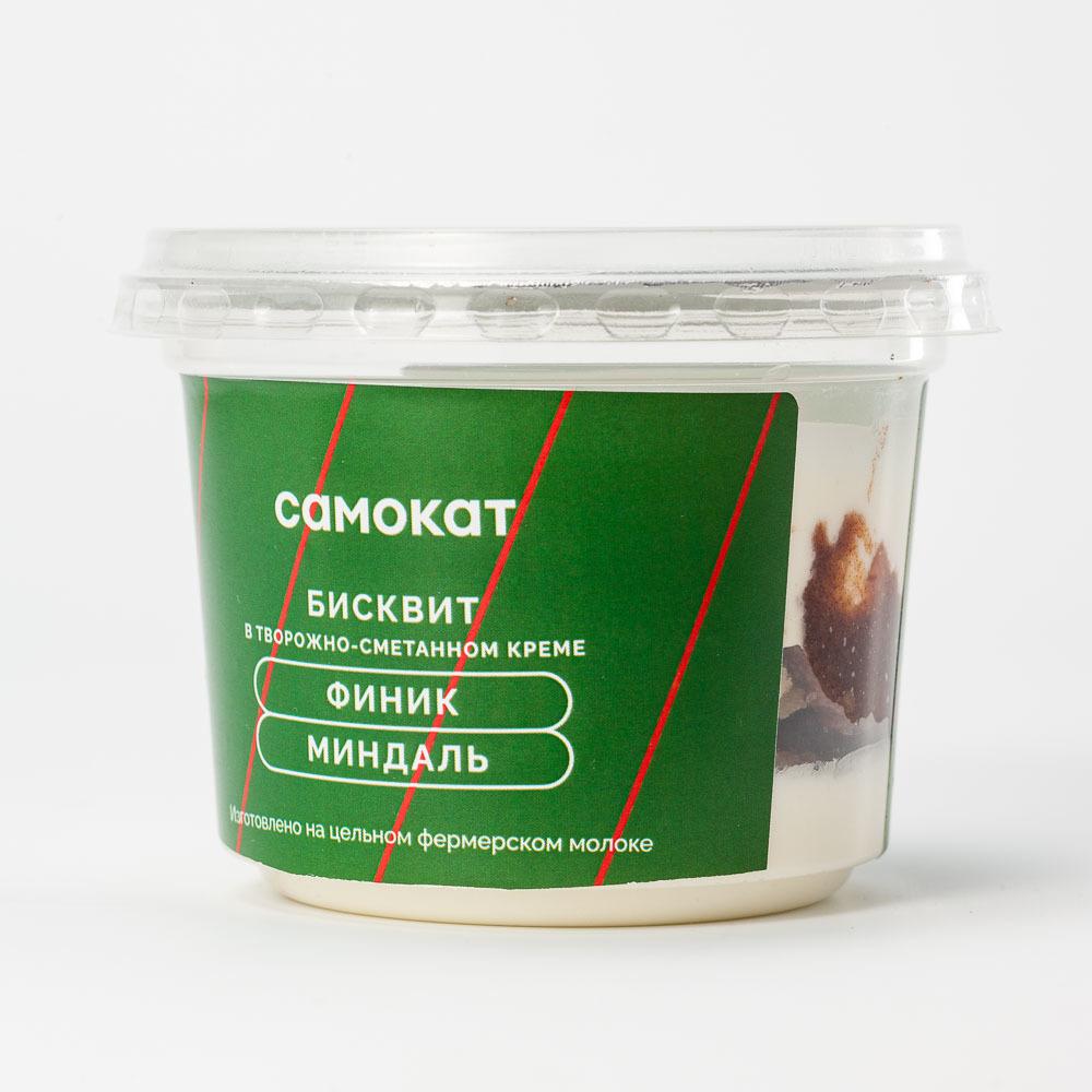 Бисквит Самокат в творожно-сметанном креме, с фиником и миндалем, 160 г