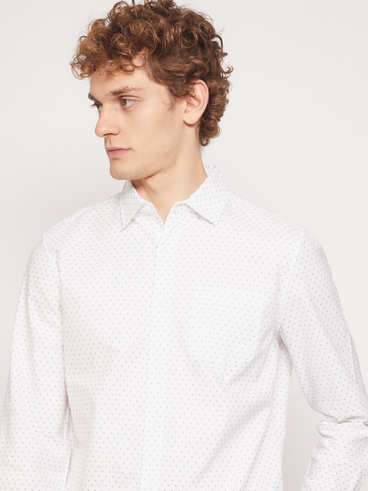 Рубашка с длинными рукавами Zolla, цвет Белый, размер L