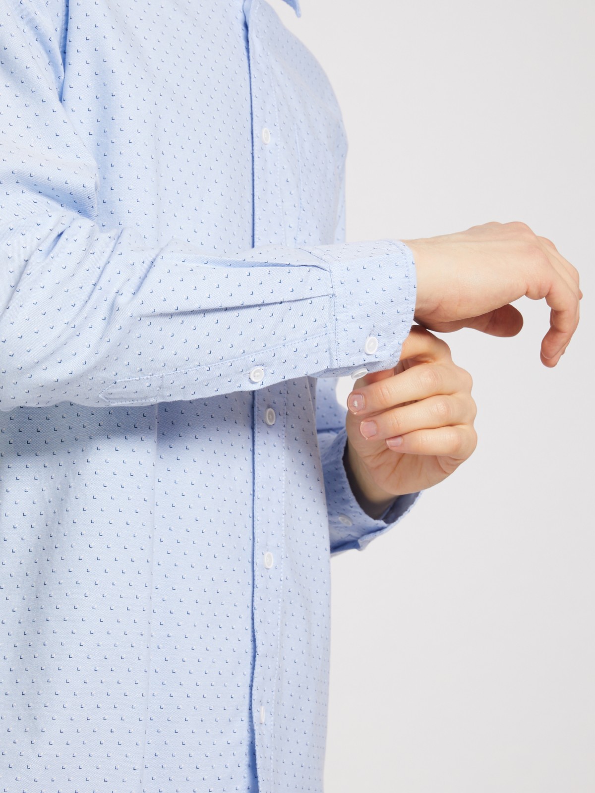 Рубашка с длинными рукавами Zolla, цвет Светло-голубой, размер M