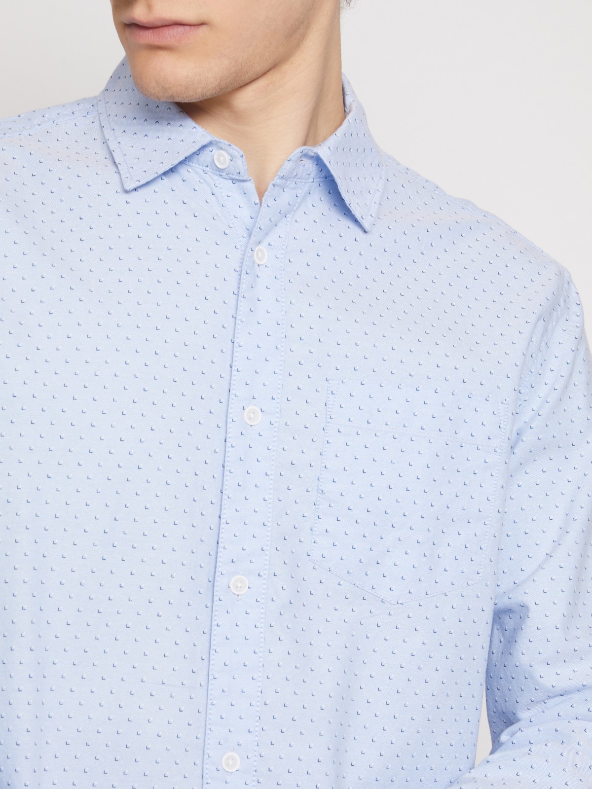 Рубашка с длинными рукавами Zolla, цвет Светло-голубой, размер M
