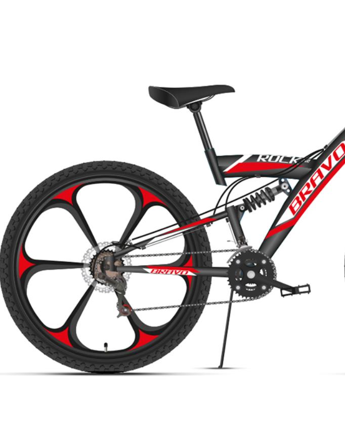 Велосипед Bravo Rock 26 D FW 2021 18" черный/красный/белый