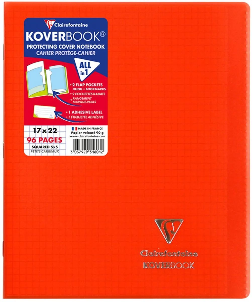 Бизнес-тетрадь в клетку Clairefontaine Koverbook красная 951601C_red, 48 л., 1 шт.