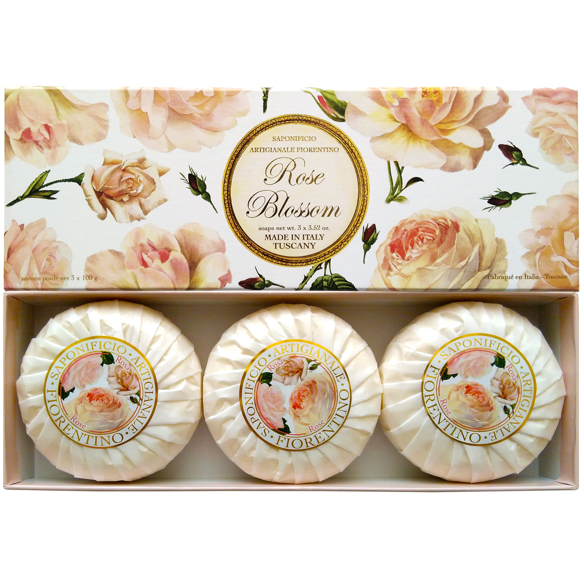 Мыло blossom. Наборы мыла Saponificio artigianale Fiorentino Rose Blossom (Soap/12x75g.