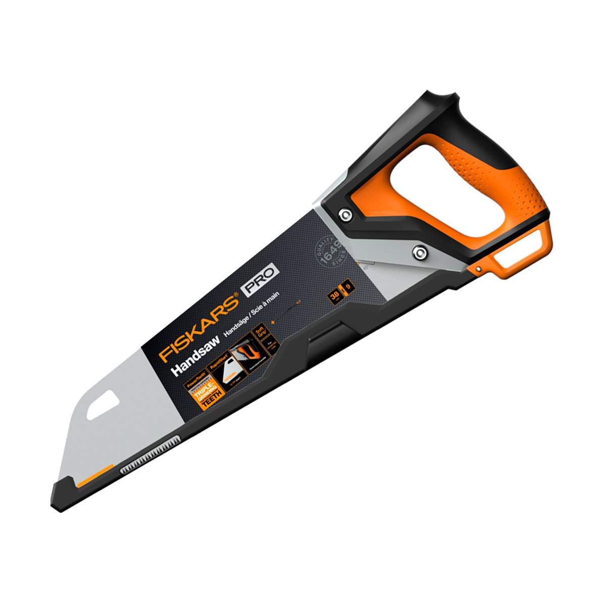 Ножовка по дереву Fiskars Pro PowerTooth, 380 мм, мелкий зуб, 9 TPI купить в интернет-магазине, цены на Мегамаркет