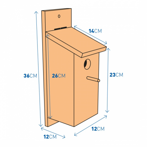 Домик для гнездования деревянный DUVO+ , 12.5х14.5х36см