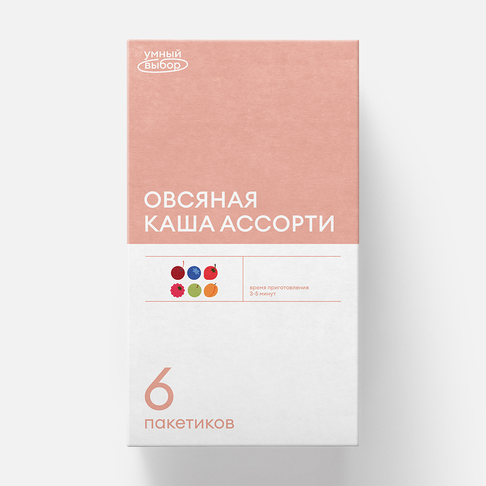 Каша Умный выбор Ассорти 6 в 1 овсяная, со сливками, 6x37 г - купить в Мегамаркет Спб, цена на Мегамаркет