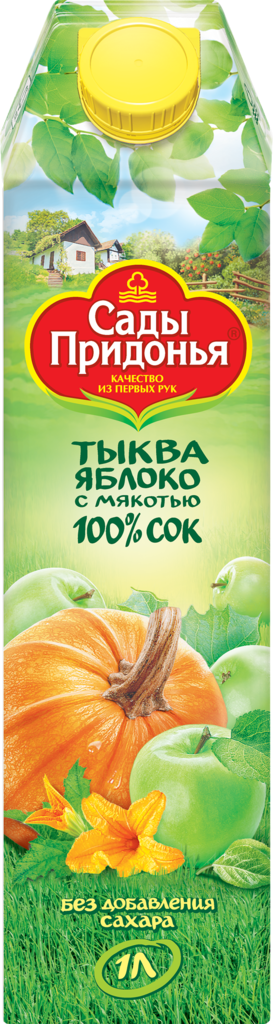Купить сок Сады Придонья Тыквенно-яблочный с мякотью 1 л, цены на Мегамаркет | Артикул: 100045571712