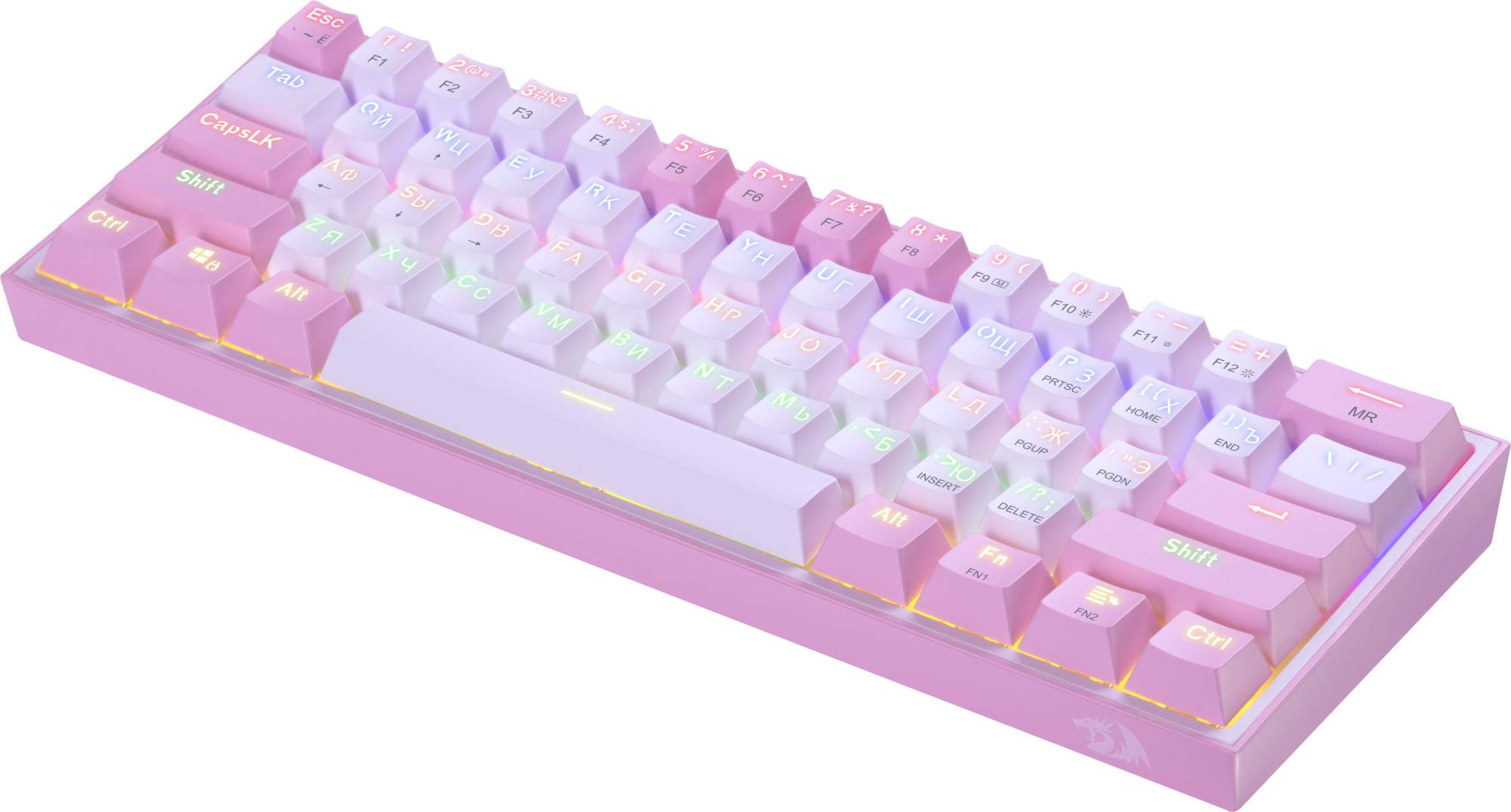 Проводная игровая клавиатура Redragon Fizz White/Pink (70672), купить в  Москве, цены в интернет-магазинах на Мегамаркет