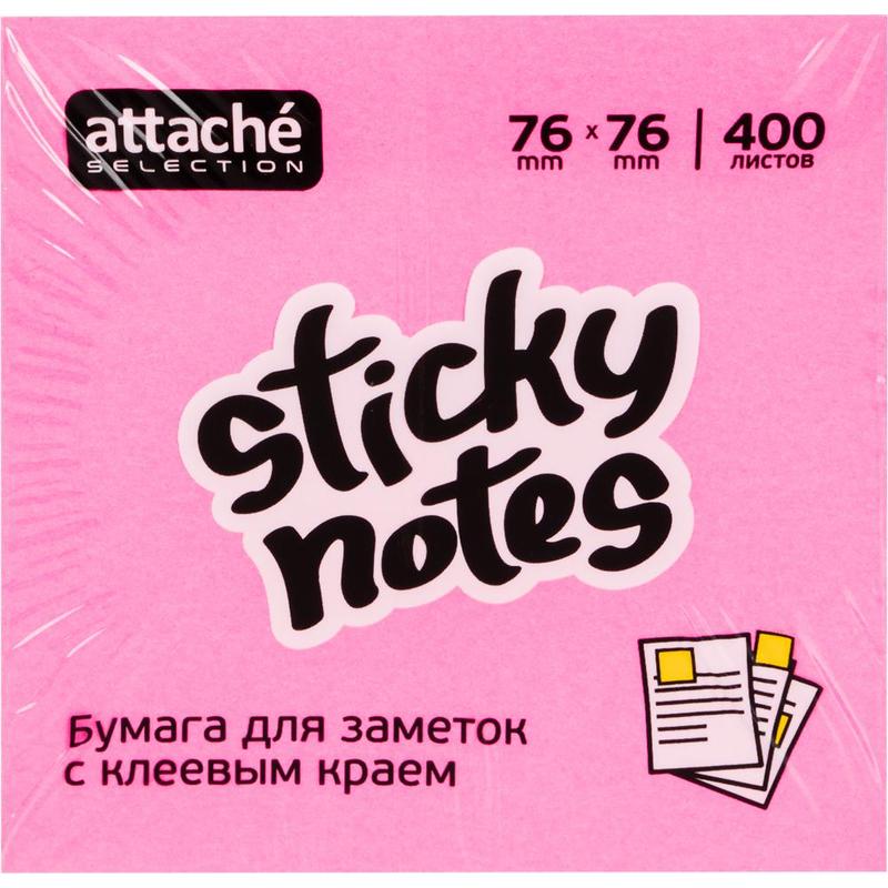 Блок-кубик "Attache Selection", 76х76 мм, 7 неоновых цветов, 400 листов