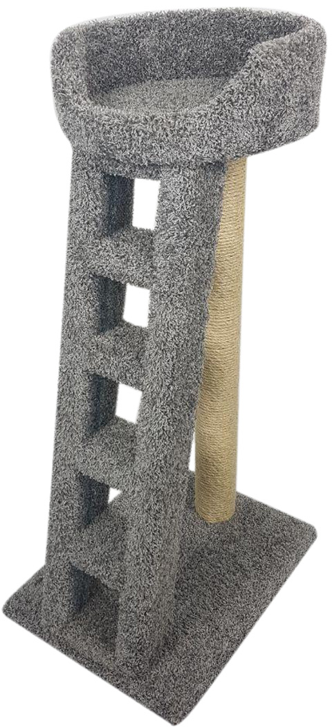 Когтеточка для кошек Пушок Лежанка с лестницей, 60х45х115см, серый