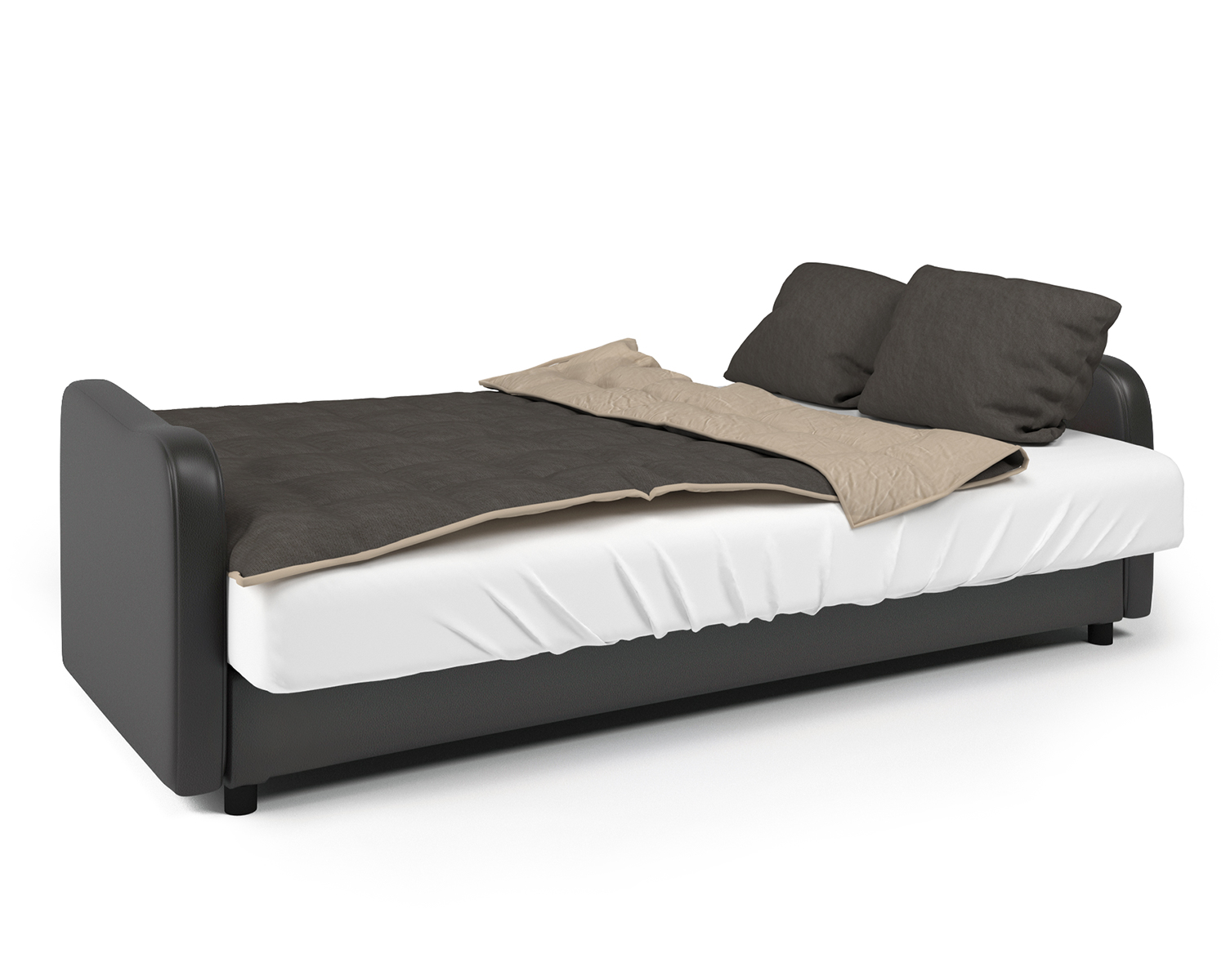 Диван-кровать Шарм-Дизайн Лига М, серый/шоколад