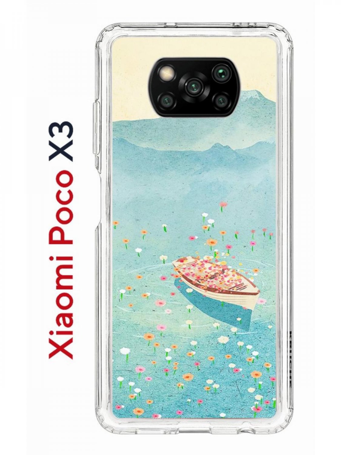 Чехол на Xiaomi Poco X3/X3 Pro Kruche Print озеро цветов,противоударный  бампер с принтом, купить в Москве, цены в интернет-магазинах на Мегамаркет