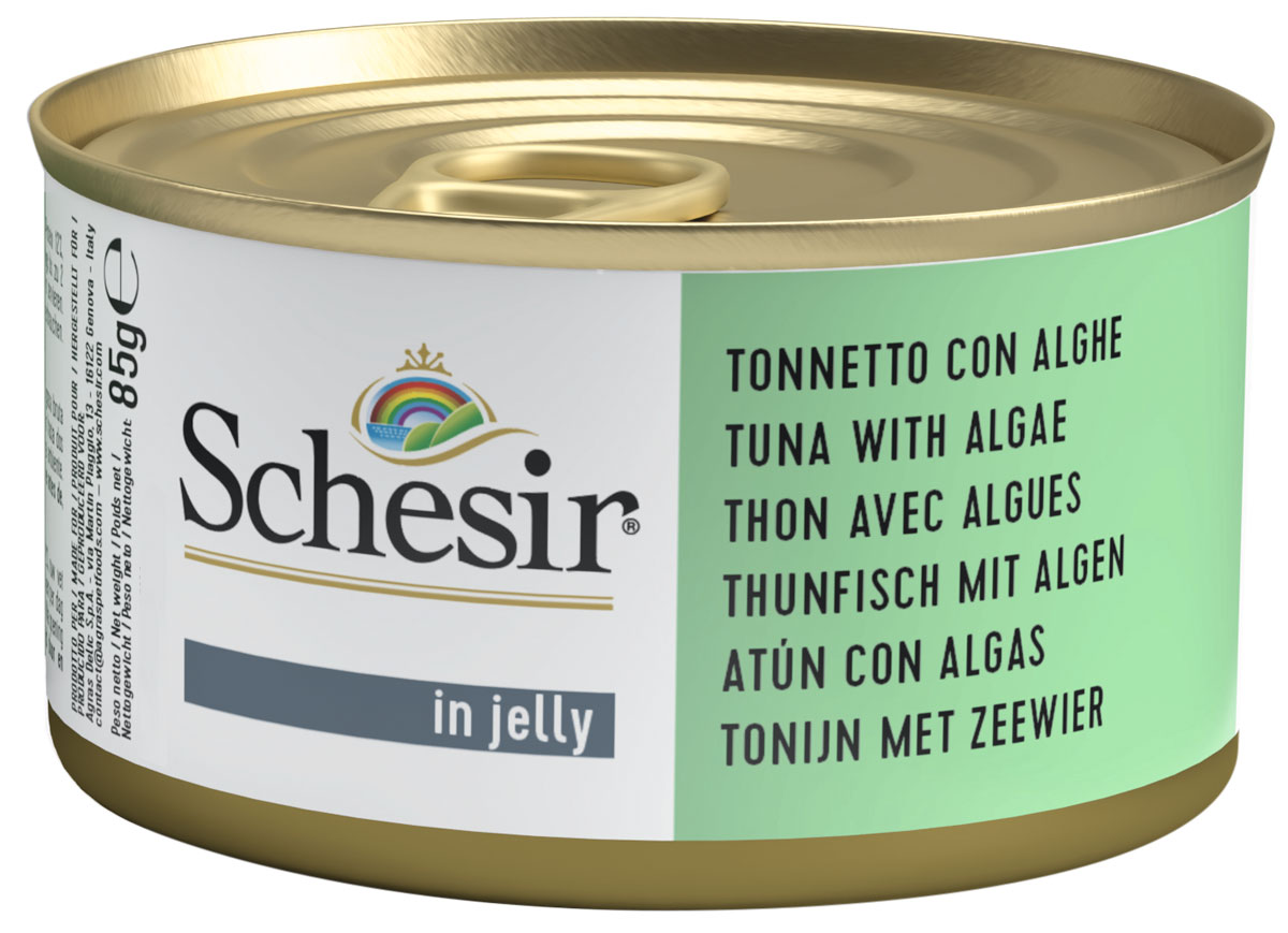 Влажный корм для кошек Schesir , тунец, морские водоросли 14шт, 85г