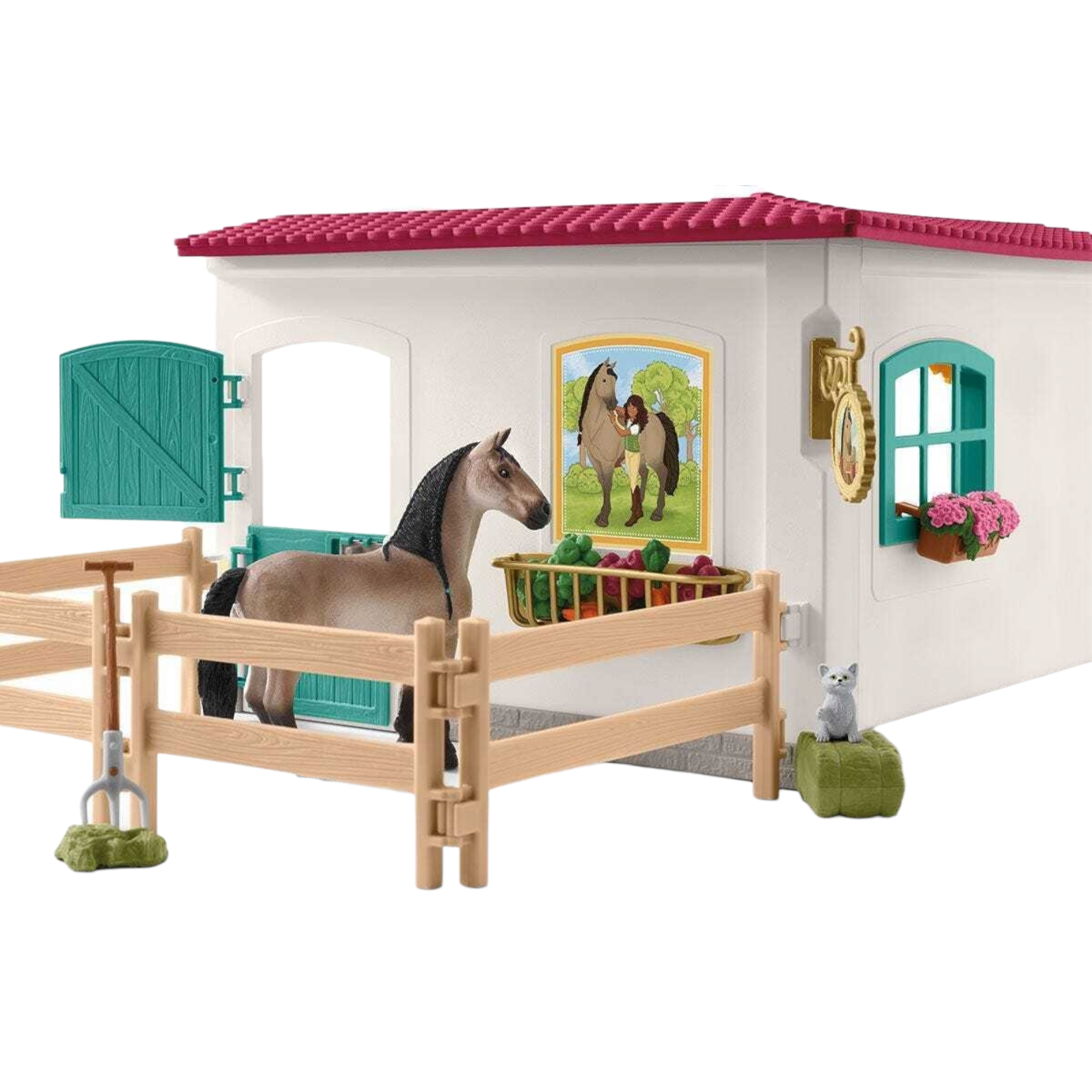 Купить игровой набор животных Schleich Horse Club Комната для ухода за  лошадьми 42591, цены на Мегамаркет