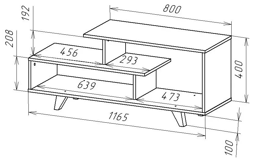 Тумба под тв чертеж с размерами