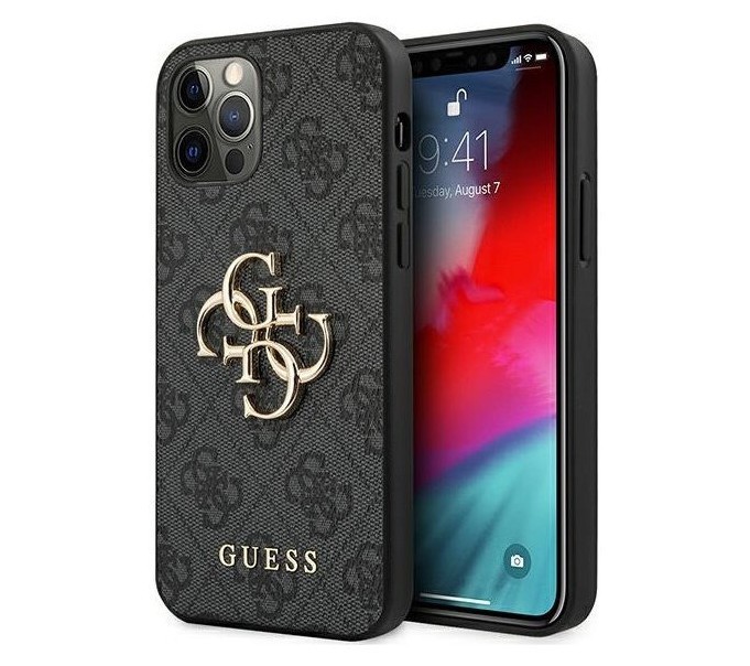 Чехол CG Mobile Guess 4G Big metal logo iPhone 12/12 Pro Серый, купить в Москве, цены в интернет-магазинах на Мегамаркет