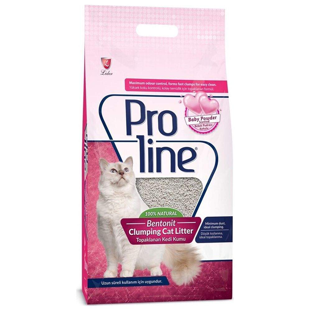 Наполнитель для кошачьего туалета Proline, глиняный, с ароматом детской присыпки 10л
