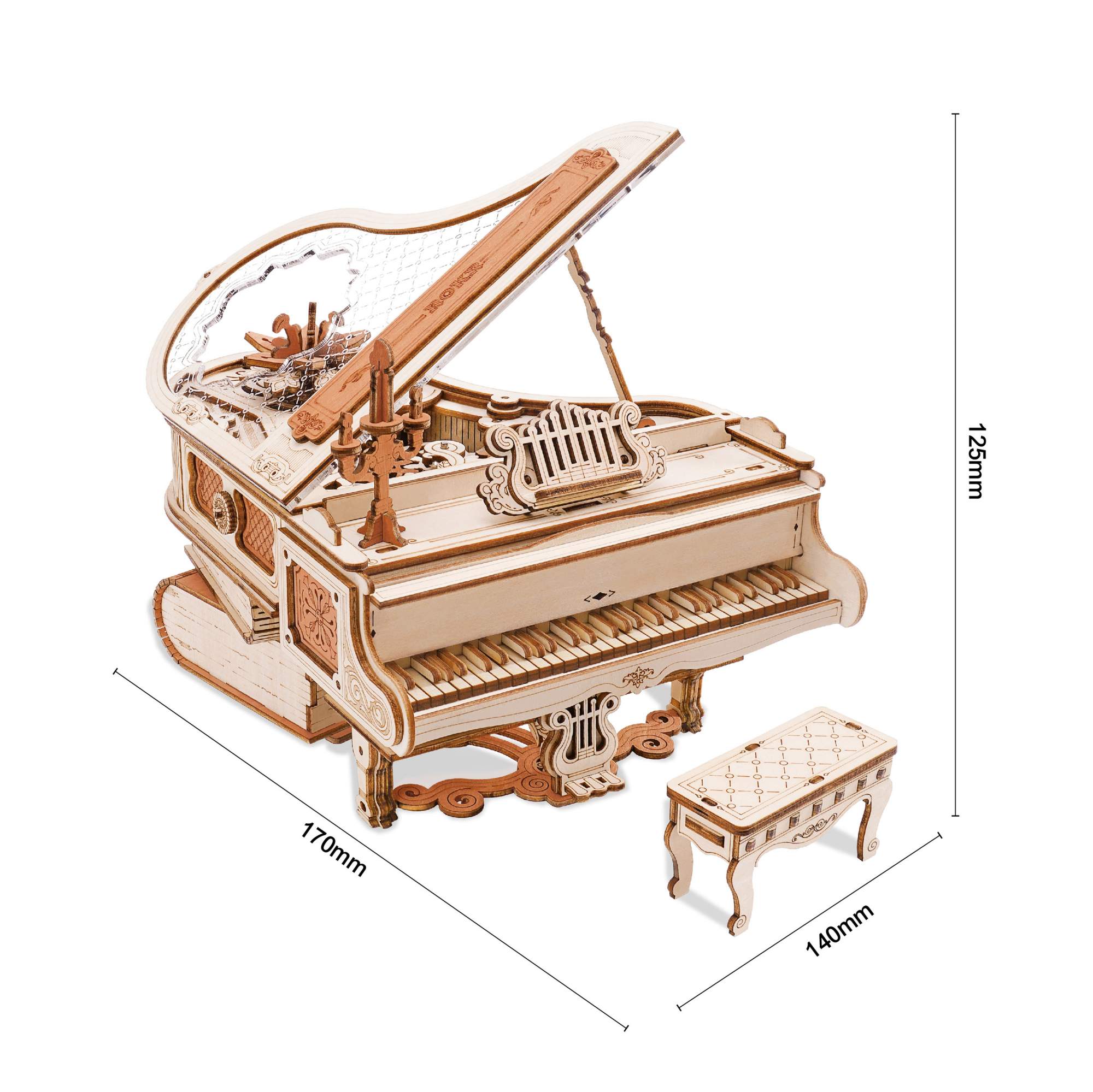 Купить конструктор Robotime музыкальная шкатулка Robotime Волшебное  Фортепиано Magic Piano, цены на конструкторы в интернет-магазинах на  Мегамаркет