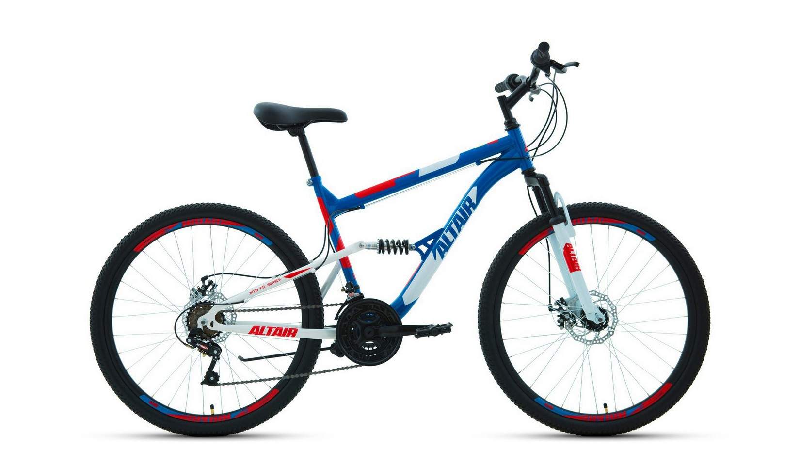 Велосипед Altair MTB FS 26 2.0 Disc 2021 16" синий/красный - купить в Форвард, цена на Мегамаркет