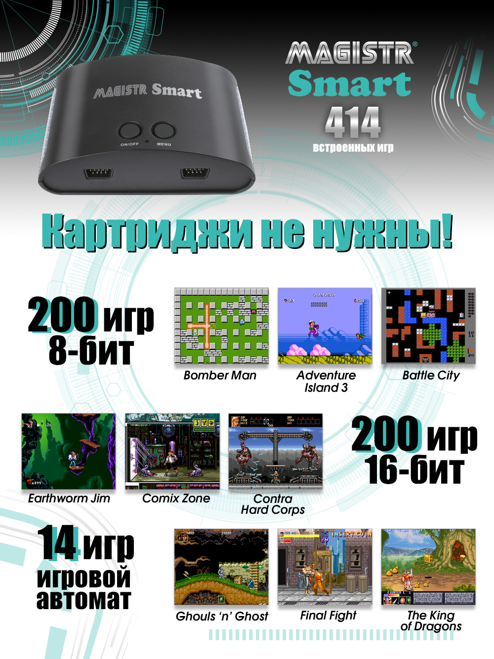 Игровая приставка Magistr Smart 414 игр, купить в Москве, цены в  интернет-магазинах на Мегамаркет