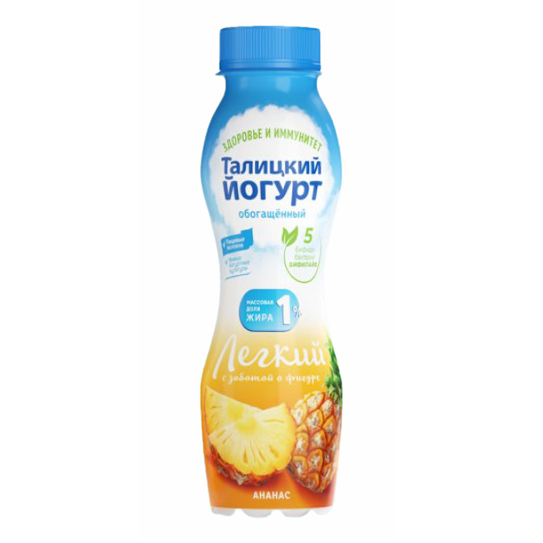 Питьевой йогурт Талицкий Ананас 1% 290 г