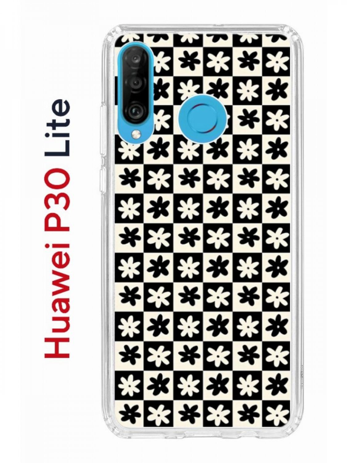 Чехол на Huawei P30 Lite с принтом Kruche Print Шахматы-цветы,  противоударный бампер – купить в Москве, цены в интернет-магазинах на  Мегамаркет