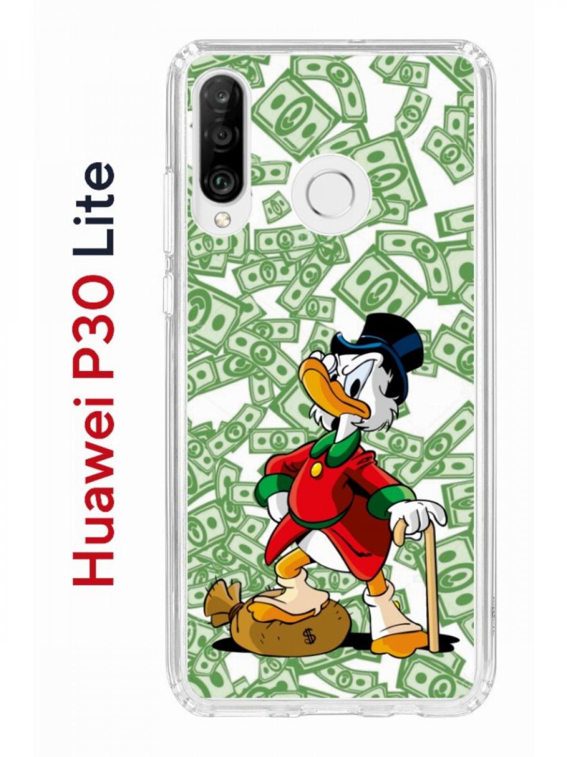 Чехол на Huawei P30 Lite с принтом Kruche Print MacMoney, противоударный  бампер, купить в Москве, цены в интернет-магазинах на Мегамаркет