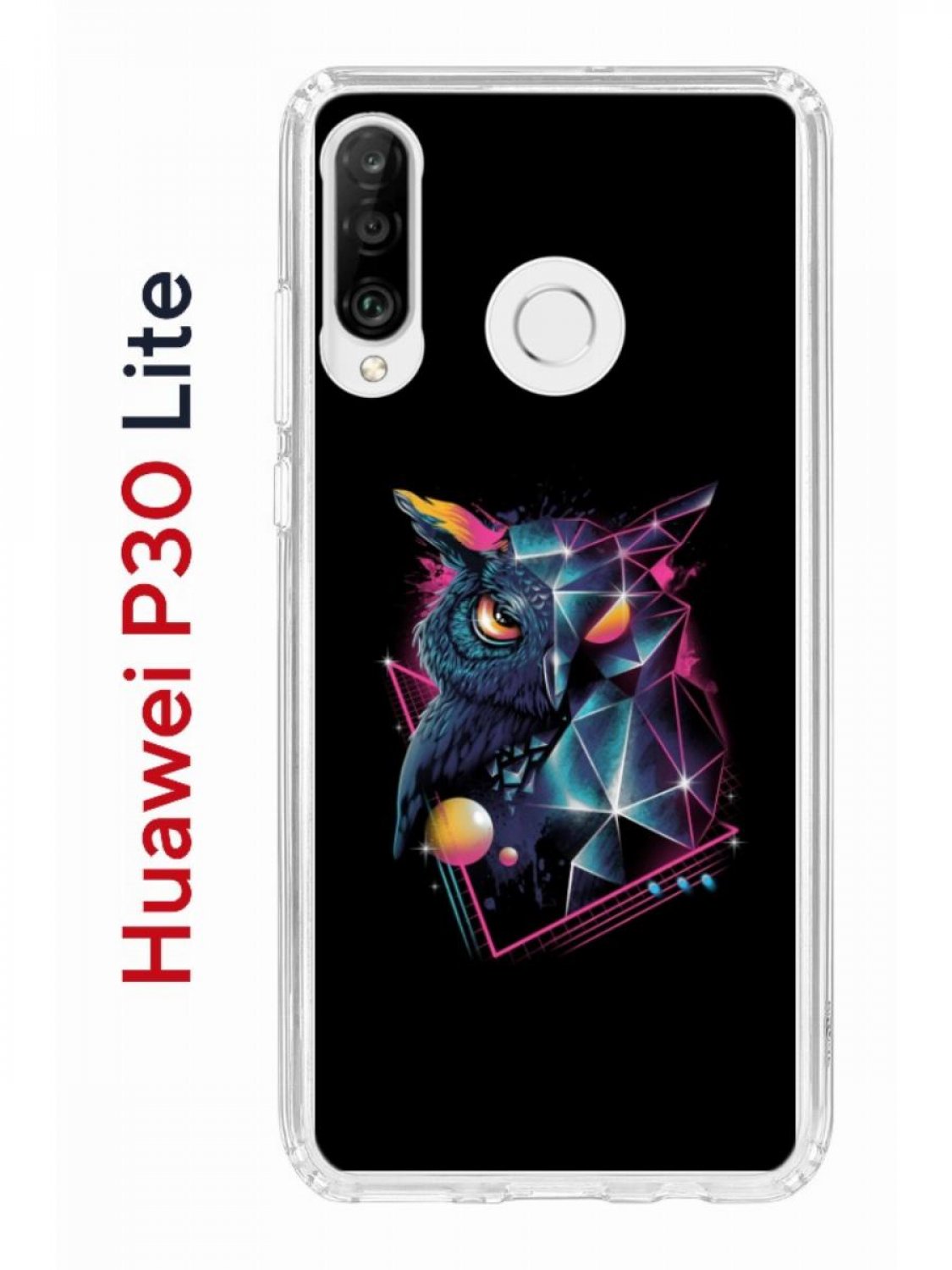 Чехол на Huawei P30 Lite с принтом Kruche Print Retro Owl, противоударный  бампер – купить в Москве, цены в интернет-магазинах на Мегамаркет