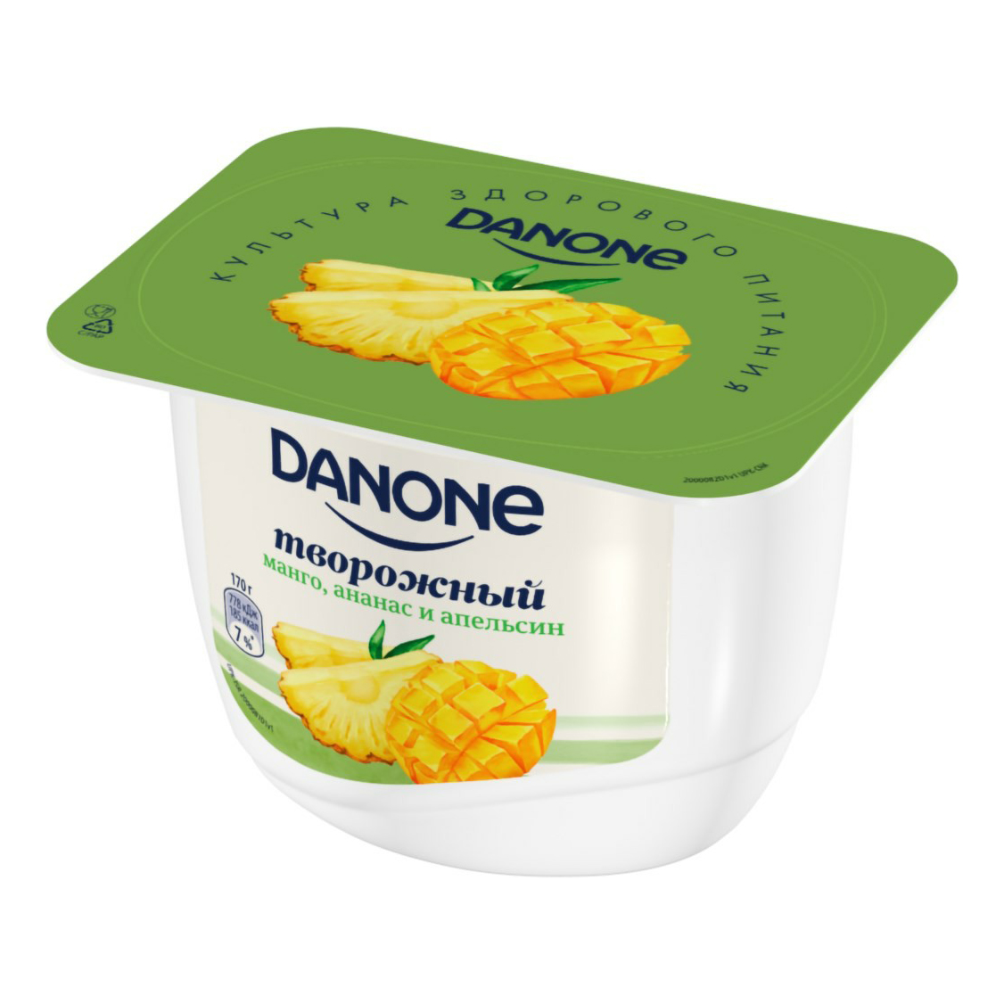 Фотография Продукт творожный Danone <b>манго</b>-ананас-<b>апельсин</b> 3,6% 170 г № 1.