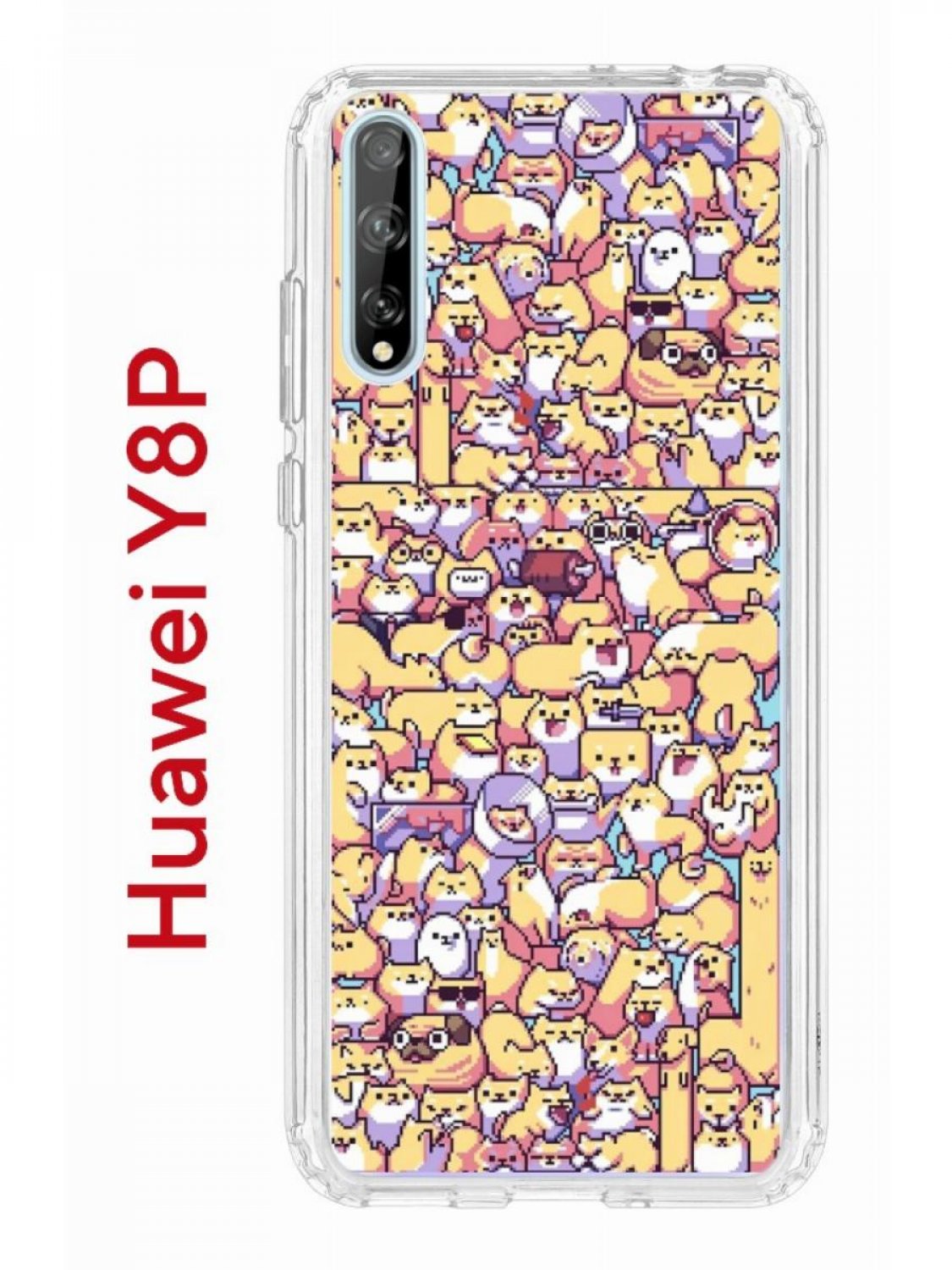 Чехол на Huawei Y8P,P Smart S 2020 Kruche Print Корги пиксель,  противоударный бампер, купить в Москве, цены в интернет-магазинах на  Мегамаркет